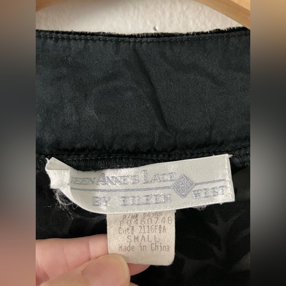 Vtg Queen Anne Eileen West Silk Blend Velvet Burnout Floral Cardigan Duster S - Picture 5 of 5